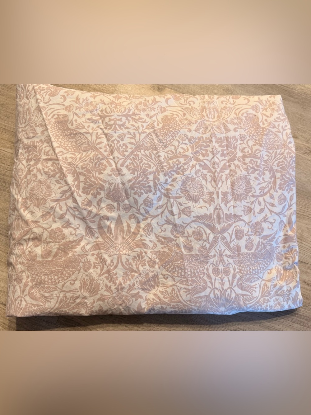 William Morris Pale Rose Bird Thief King Size Flat Sheet 102” x 99”